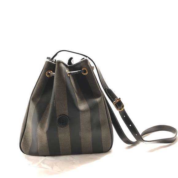 FENDI Handbags - FENDI Authentic Vintage Penguin Stripe Bucket Bag